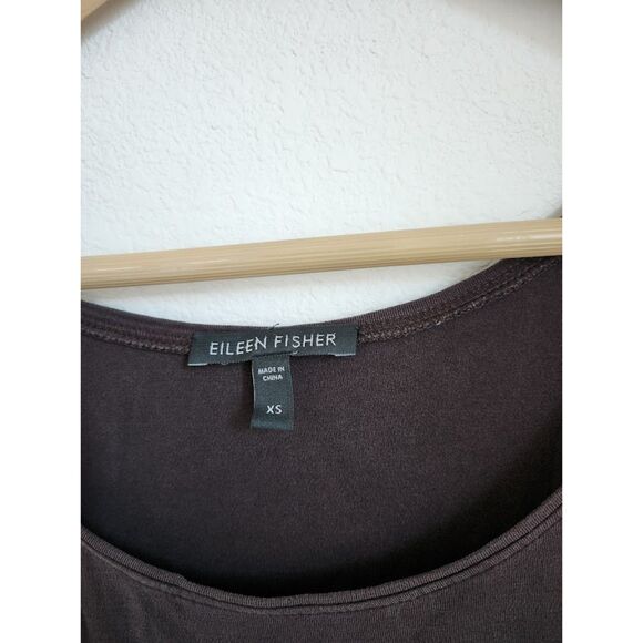 Eileen Fisher 100% Silk Sleeveless Tank Top in Brown | Size XS - Picture 3 of 8
